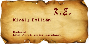 Király Emilián névjegykártya